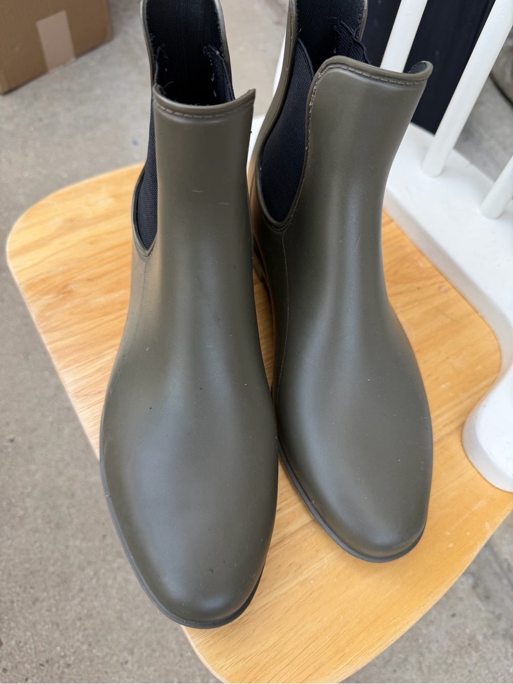 Olive Green Chelsea Rain Boots